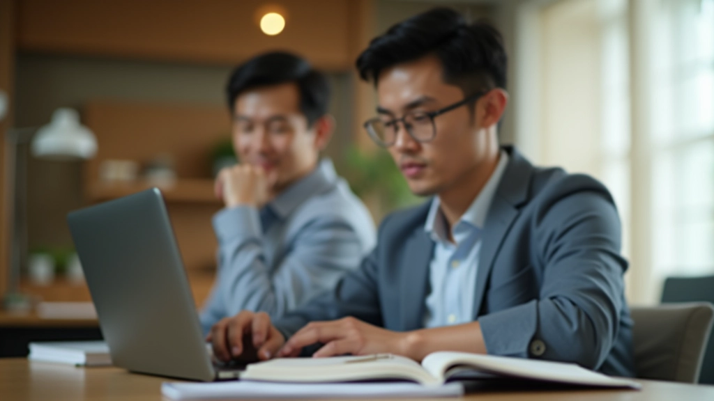 Young professional reviewing budget spreadsheet and financial goals on laptop with notebook